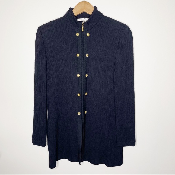 St. John Collection Knit Black Jacket Cardigan - Picture 2 of 11